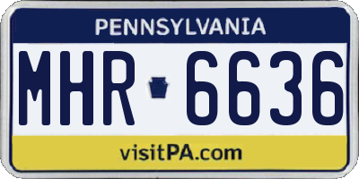 PA license plate MHR6636