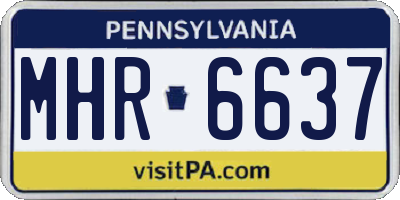 PA license plate MHR6637