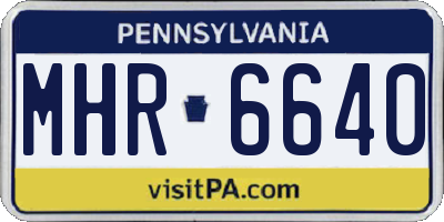 PA license plate MHR6640