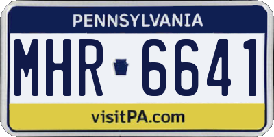 PA license plate MHR6641