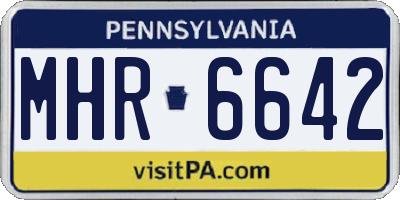 PA license plate MHR6642