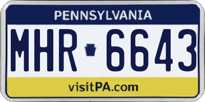 PA license plate MHR6643