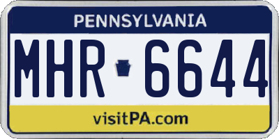 PA license plate MHR6644