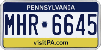 PA license plate MHR6645