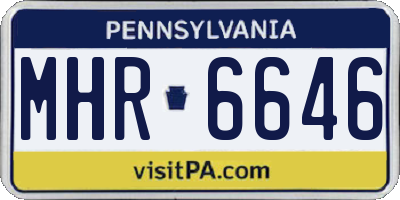 PA license plate MHR6646