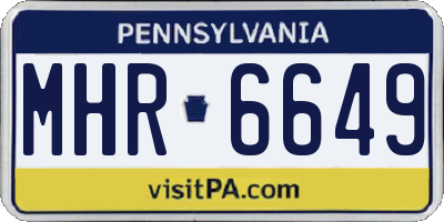PA license plate MHR6649