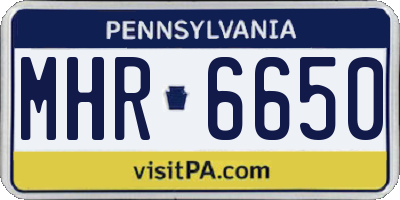 PA license plate MHR6650