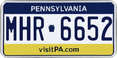 PA license plate MHR6652
