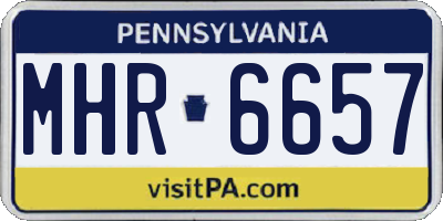 PA license plate MHR6657