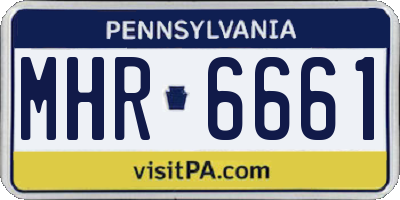 PA license plate MHR6661