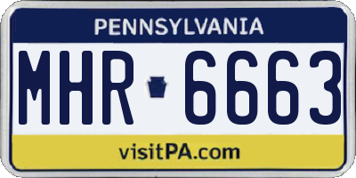 PA license plate MHR6663