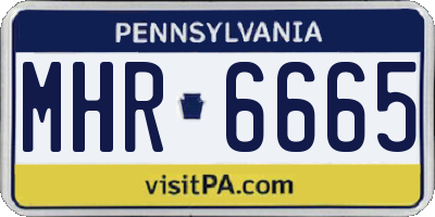 PA license plate MHR6665