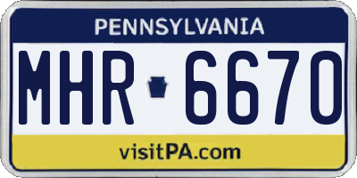 PA license plate MHR6670