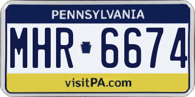 PA license plate MHR6674