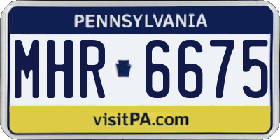 PA license plate MHR6675