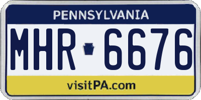 PA license plate MHR6676