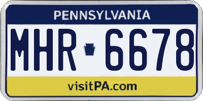 PA license plate MHR6678