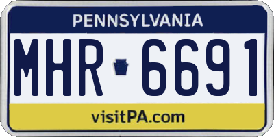 PA license plate MHR6691