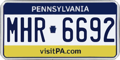 PA license plate MHR6692