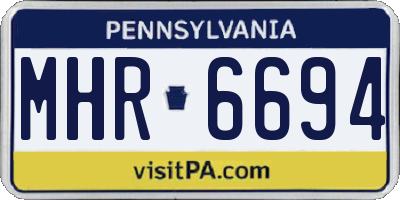 PA license plate MHR6694