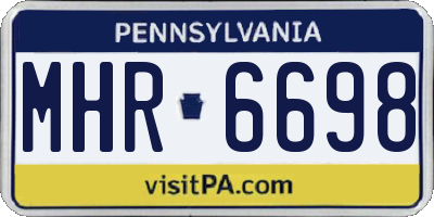 PA license plate MHR6698
