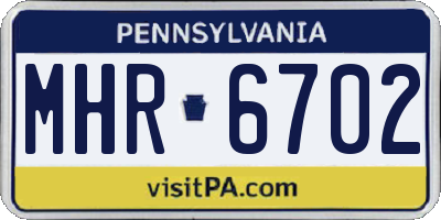 PA license plate MHR6702