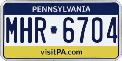 PA license plate MHR6704