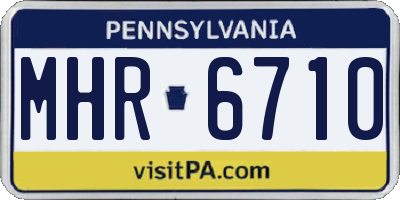 PA license plate MHR6710