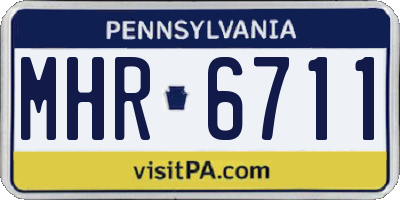 PA license plate MHR6711