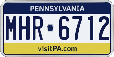 PA license plate MHR6712