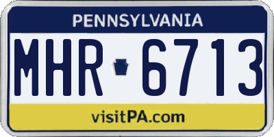 PA license plate MHR6713