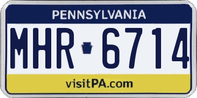 PA license plate MHR6714