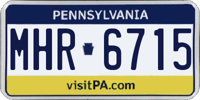 PA license plate MHR6715