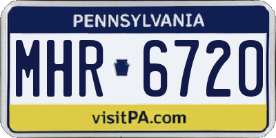 PA license plate MHR6720