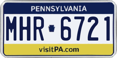 PA license plate MHR6721