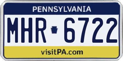 PA license plate MHR6722