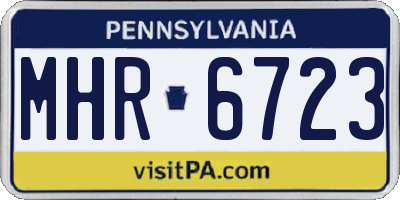 PA license plate MHR6723