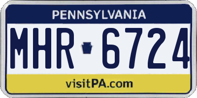PA license plate MHR6724