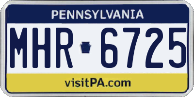 PA license plate MHR6725