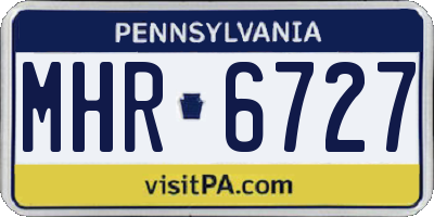 PA license plate MHR6727