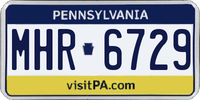 PA license plate MHR6729