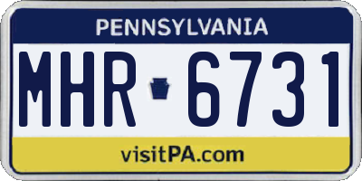 PA license plate MHR6731