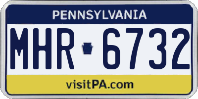 PA license plate MHR6732