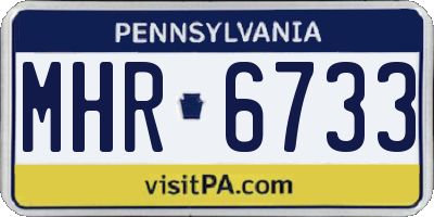 PA license plate MHR6733