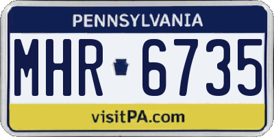 PA license plate MHR6735