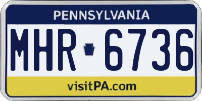 PA license plate MHR6736