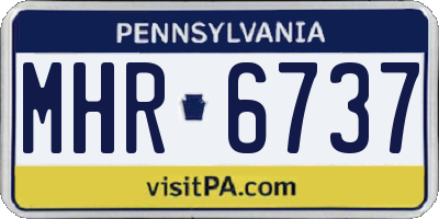 PA license plate MHR6737
