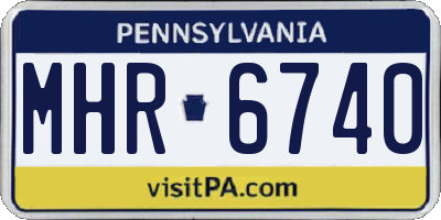 PA license plate MHR6740