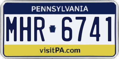 PA license plate MHR6741