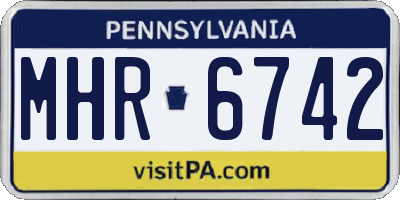 PA license plate MHR6742